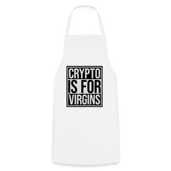 crypto is for virgins - Cooking Apron - white - Front - AI Model Male 185 dark (185cm)