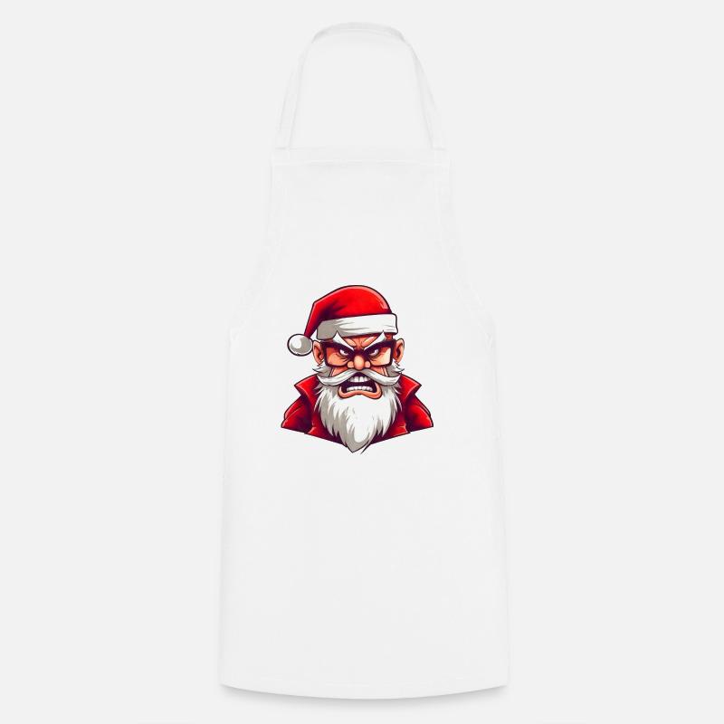 Fun Angry Santa - Tablier de cuisine - blanc