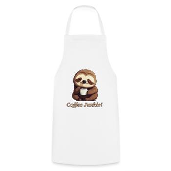 Morgenmuffel Kaffee süchtig Faultier coffee junkie - Kochschürze - Weiß - Vorne - AI Model Male 185 dark (185cm)