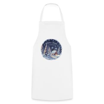 Winter Magic is in the Air – Winter Landscape - Cooking Apron - white - Front - AI Model Male 185 dark (185cm)