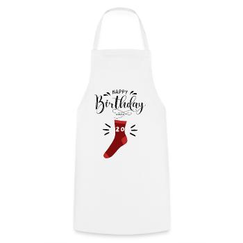 Happy Birthday Cool Sock - 20th Birthday - Cooking Apron - white - Front - AI Model Male 185 dark (185cm)