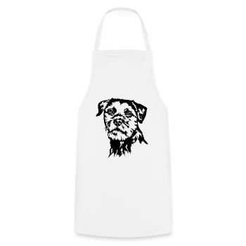 BORDER TERRIER Hundeportrait Hund Hunde Wilsigns - Kochschürze - Weiß - Vorne - AI Model Male 185 dark (185cm)