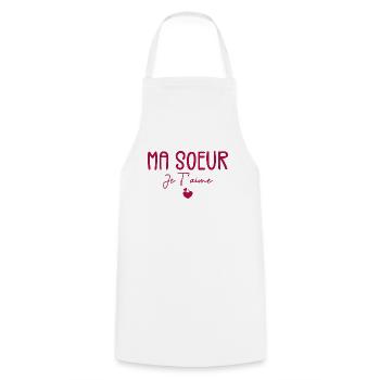 Ma Soeur Je T’aime - Tablier de cuisine - blanc - Devant - AI Model Male 185 dark (185cm)
