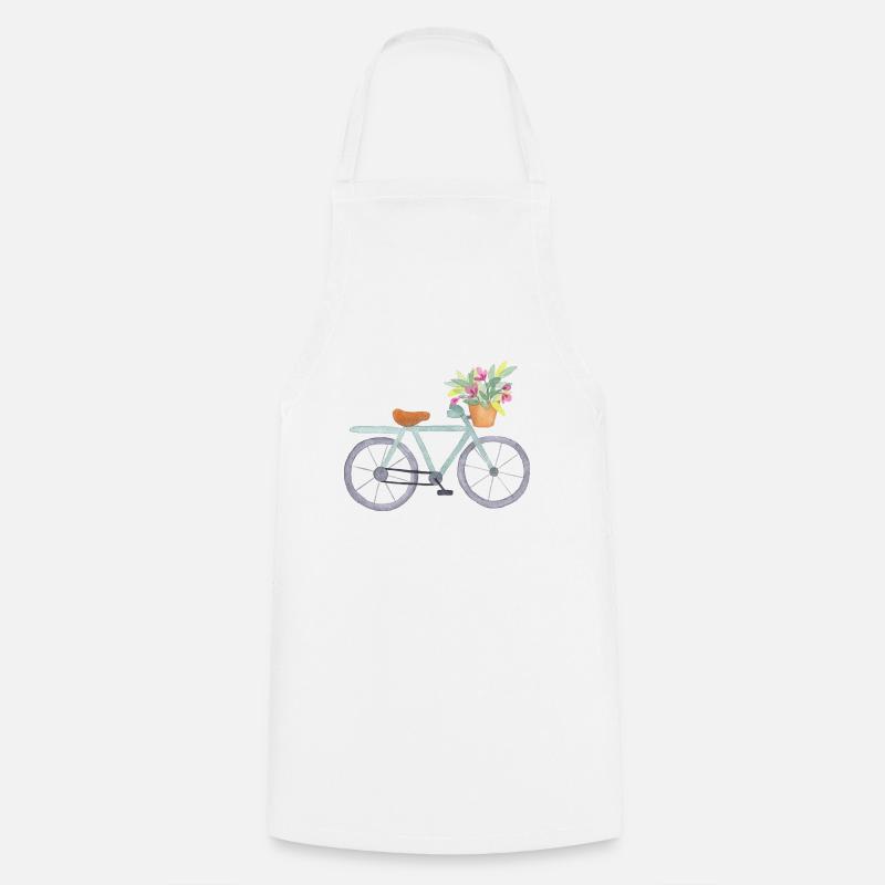 vélo fleuri - Tablier de cuisine - blanc