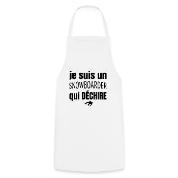 snowboarder qui déchire - Tablier de cuisine - blanc - Devant - AI Model Male 185 dark (185cm)