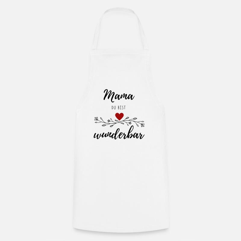 Mama Du bist wunderbar - Blumen Herz Muttertag - Kochschürze - Weiß