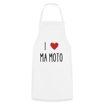 i love ma moto - Tablier de cuisine - blanc - Devant - AI Model Male 185 dark (185cm)