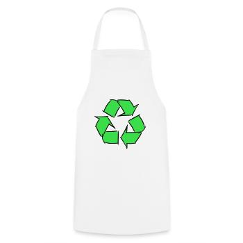 Recycled icon, decorative drawing, customizable. - Cooking Apron - white - Front - AI Model Male 185 dark (185cm)