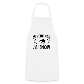je peux pas j'ai snow - Tablier de cuisine - blanc - Devant - AI Model Male 185 dark (185cm)