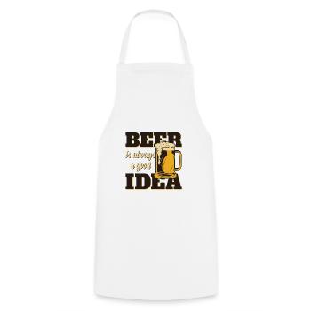 beer - Cooking Apron - white - Front - AI Model Male 185 dark (185cm)
