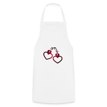 Handcuff heart - Cooking Apron - white - Front - AI Model Male 185 dark (185cm)