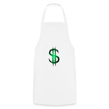 Signe dollar dollar argent symbole - Tablier de cuisine - blanc - Devant - AI Model Male 185 dark (185cm)