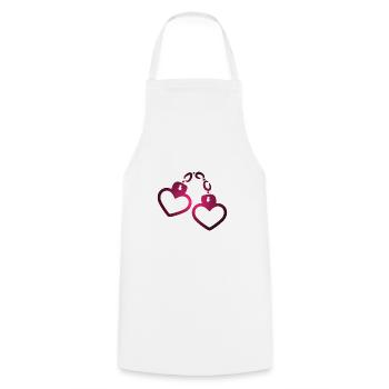 Handcuff heart - Cooking Apron - white - Front - AI Model Male 185 dark (185cm)