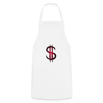 Signe dollar dollar argent symbole - Tablier de cuisine - blanc - Devant - AI Model Male 185 dark (185cm)