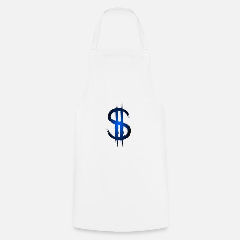 Signe dollar dollar argent symbole - Tablier de cuisine - blanc