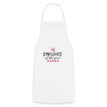 Employé de l'année - Tablier de cuisine - blanc - Devant - AI Model Male 185 dark (185cm)