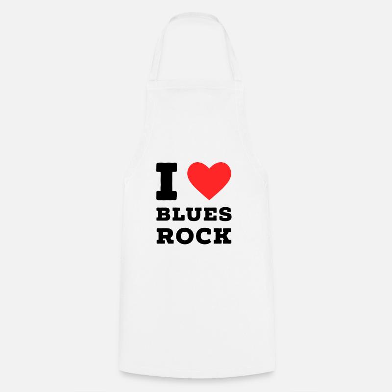 I love blues rock - Cooking Apron - white