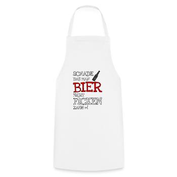 Schade das man Bier nicht Ficken kann - Kochschürze - Weiß - Vorne - AI Model Male 185 dark (185cm)