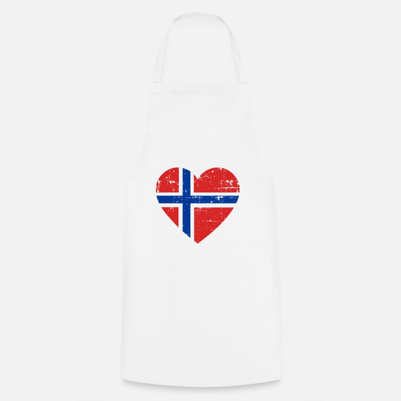 Norwegen Herz Flagge - Kochschürze - Weiß