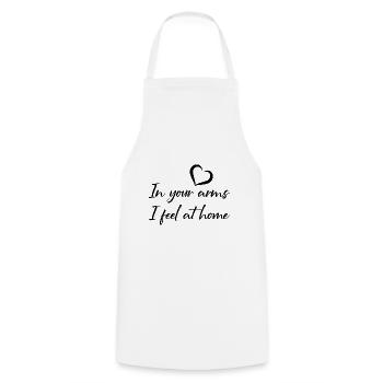 In your arms I feel at home - Cooking Apron - white - Front - AI Model Male 185 dark (185cm)
