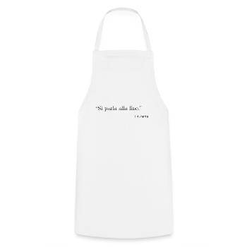 Talk at the end - Cooking Apron - white - Front - AI Model Male 185 dark (185cm)