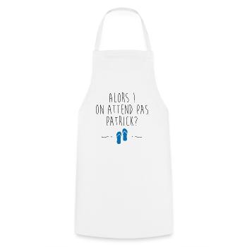 On attend pas Patrick - Tablier de cuisine - blanc - Devant - AI Model Male 185 dark (185cm)