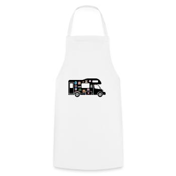 Capucine avec Stickers - Tablier de cuisine - blanc - Devant - AI Model Male 185 dark (185cm)