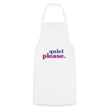 A little peace and quiet please - for all lovers of silence - Cooking Apron - white - Front - AI Model Male 185 dark (185cm)