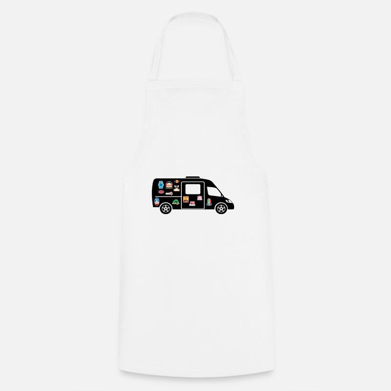 Fourgon avec Stickers - Tablier de cuisine - blanc