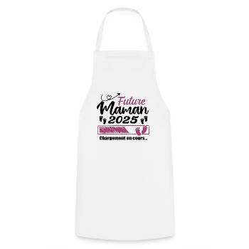 Future Maman 2025 Chargement En Cours - Cadeau - Tablier de cuisine - blanc - Devant - AI Model Male 185 dark (185cm)