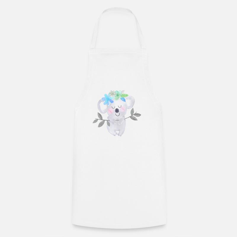 KOALA TRANSAPARENTE BLUE - Cooking Apron - white