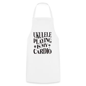 Ukulele playing is my cardio - Cooking Apron - white - Front - AI Model Male 185 dark (185cm)