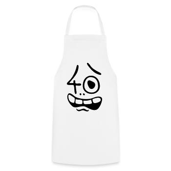 Uh oh, 40 years! - Cooking Apron - white - Front - AI Model Male 185 dark (185cm)