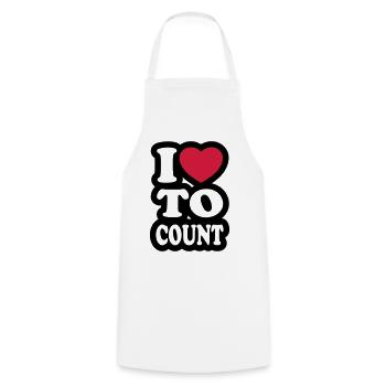 I love to count - Cooking Apron - white - Front - AI Model Male 185 dark (185cm)