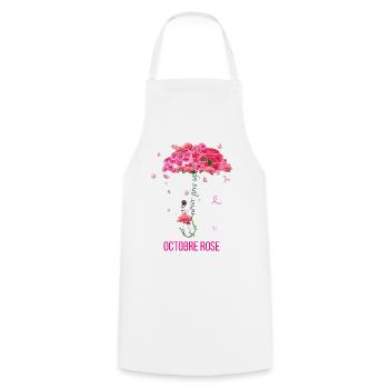 Octobre rose cancer du sein - Tablier de cuisine - blanc - Devant - AI Model Male 185 dark (185cm)