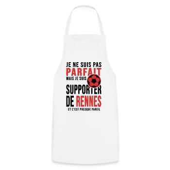 supporter foot Rennes club humour football rennais - Tablier de cuisine - blanc - Devant - AI Model Male 185 dark (185cm)