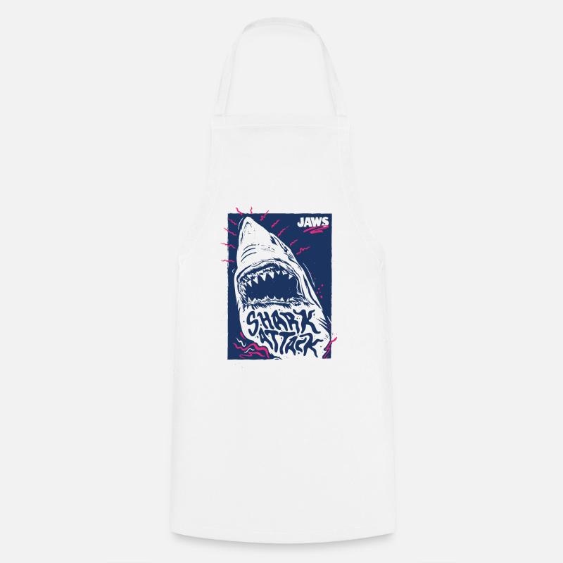 Les Dents De La Mer Jaws Shark Attack - Tablier de cuisine - blanc