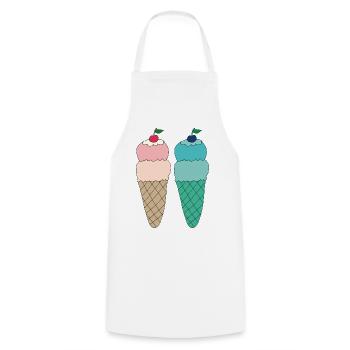 Ice variations 2 times - Cooking Apron - white - Front - AI Model Male 185 dark (185cm)
