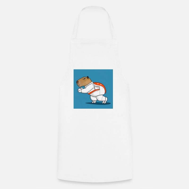 Capybara astronaut - Cooking Apron - white