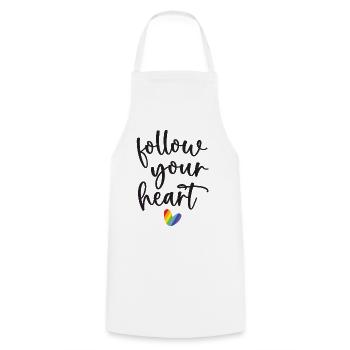 Pride Month - Follow Your Heart - Cooking Apron - white - Front - AI Model Male 185 dark (185cm)