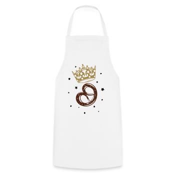 Krone Brezel Prinz Prinzessin - Kochschürze - Weiß - Vorne - AI Model Male 185 dark (185cm)