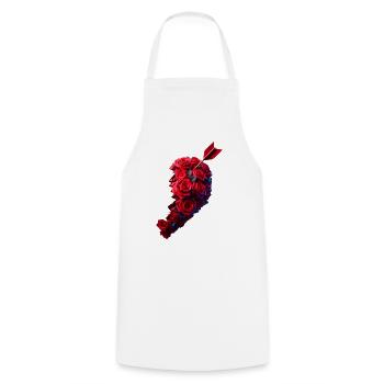 Partenaire cardiaque à droite - Tablier de cuisine - blanc - Devant - AI Model Male 185 dark (185cm)