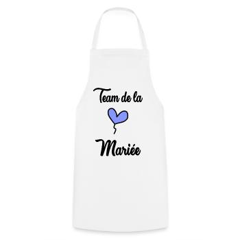 COUPLE. JUST MARRIED. EVJF. SAINT VALENTIN. LOVE. - Tablier de cuisine - blanc - Devant - AI Model Male 185 dark (185cm)
