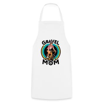 Gravel Mom Bicycle Adventure Design - Cooking Apron - white - Front - AI Model Male 185 dark (185cm)