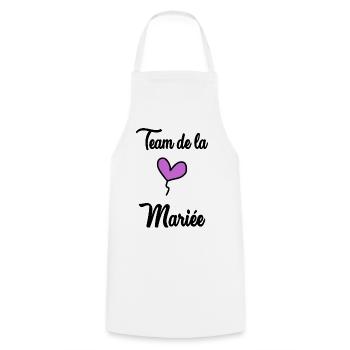 WEDDING. BRIDE-TO-BE. Bachelorette party. TEAM. TEAM MARIEE - Cooking Apron - white - Front - AI Model Male 185 dark (185cm)