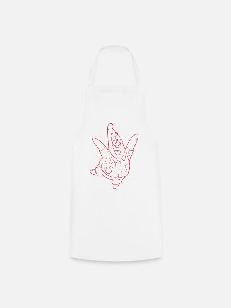 The Patrick Star Show Outline Design In Rot - Kochschürze - Weiß