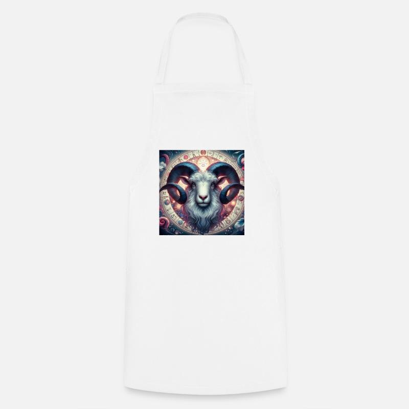 ARIES \ Zodiac - Cooking Apron - white