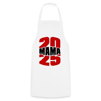 2025 Mama - Kochschürze - Weiß - Vorne - AI Model Male 185 dark (185cm)