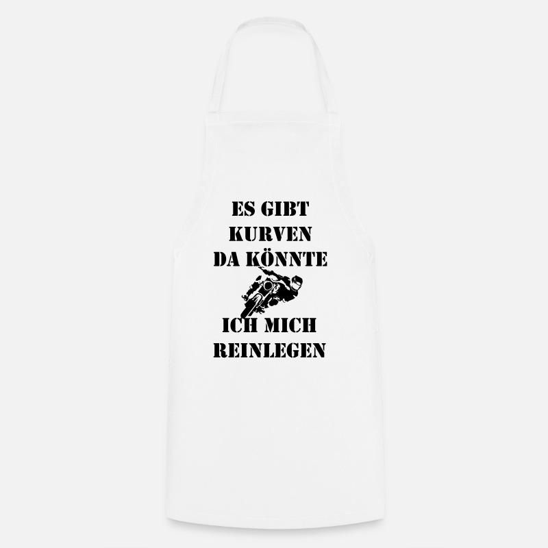 Curves Lay Motorcycle - Cooking Apron - white