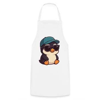 Cooler Pinguin mit Sonnenbrille Sommer Freude  - Kochschürze - Weiß - Vorne - AI Model Male 185 dark (185cm)